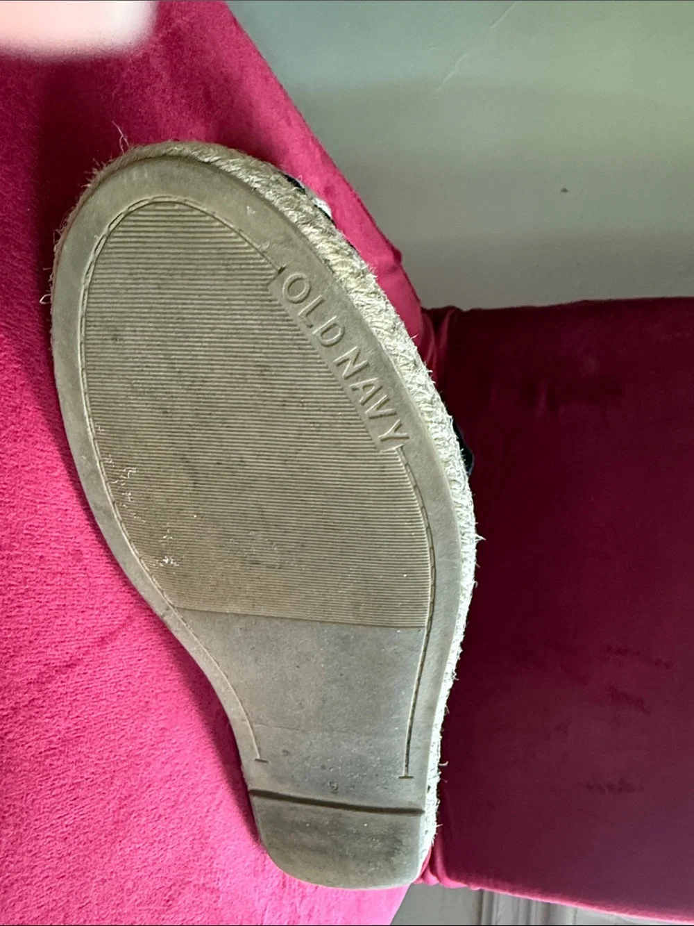 Old Navy Black Canvas Espadrille Slip-On Mules